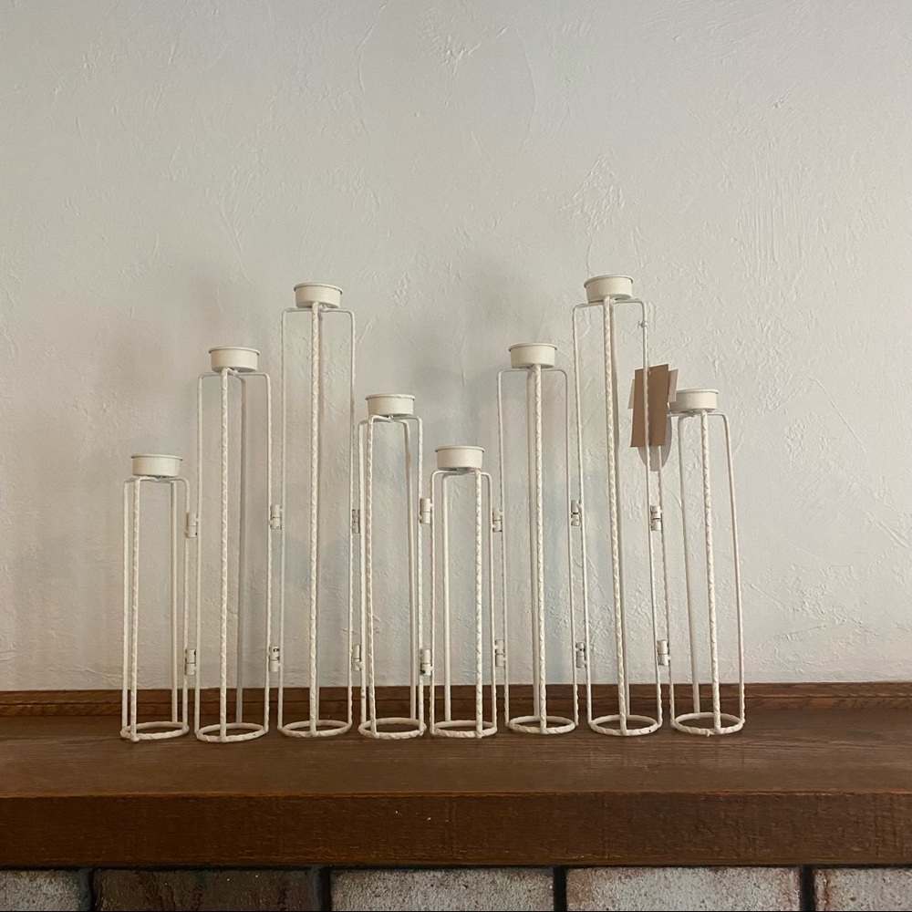 Anthropologie Candle Stand Shabby Chic Rustic Farmhouse Minimalist Mid Century